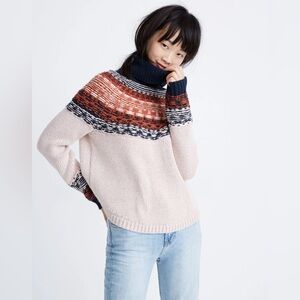 Madewell Brookdale Fair Isle Turtleneck Sweater Sz. XL‎